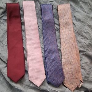 Elegant Silk Ties Set in Burgundy and Pink